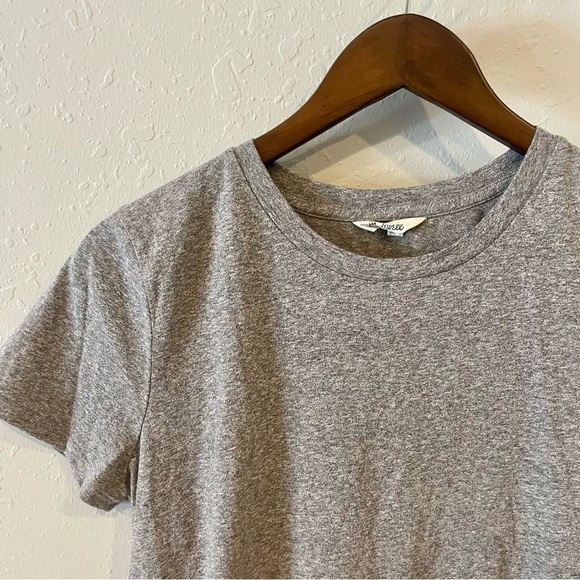 Madewell Mixed Grey Knot Back Short Sleeve Tee - Picture 5 of 10